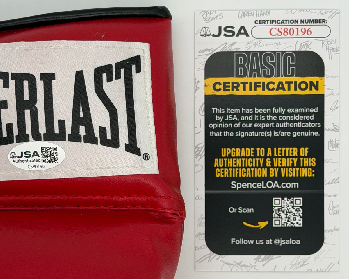 George Chuvalo Signed/Autographed Red Left Everlast Boxing Glove JSA 214884