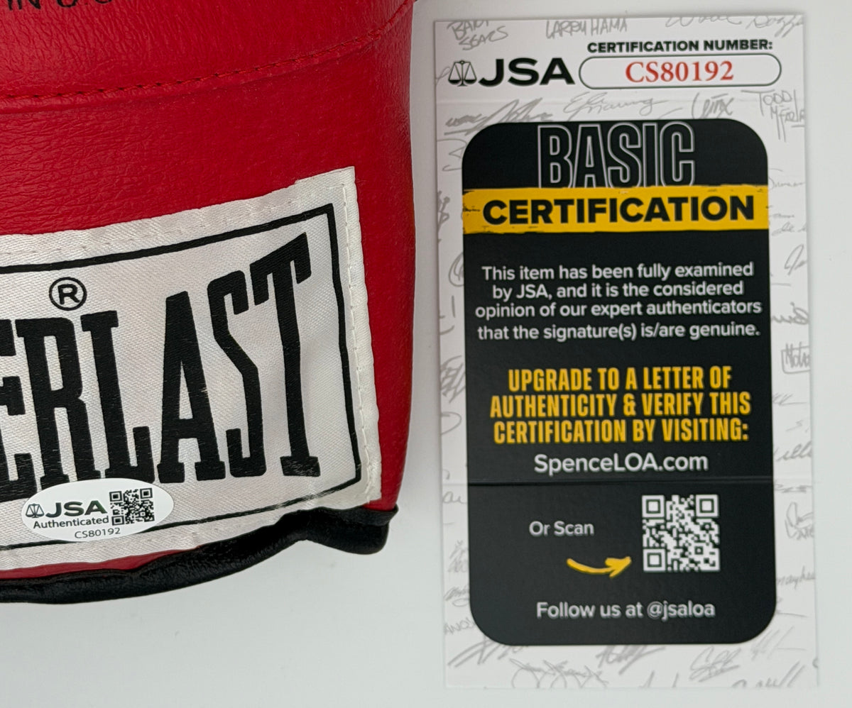 Larry Holmes Signed/Autographed Red Left Everlast Boxing Glove JSA 214886