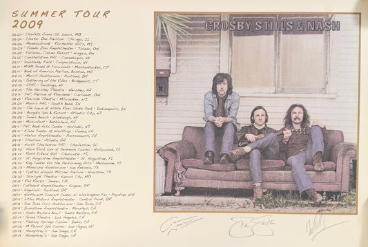Crosby, Stills, and Nash Signed/Autographed by (3) 24x36 Poster JSA 214870