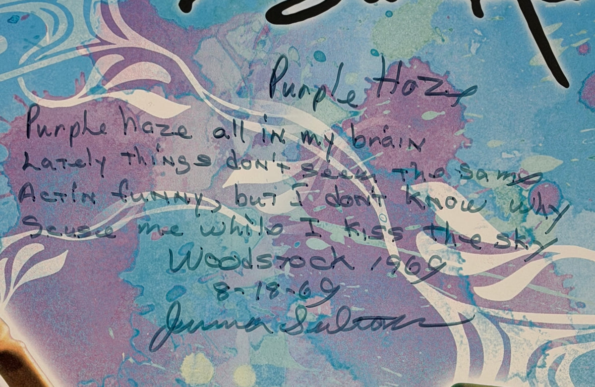 Juma Sultan Performer Signed/Inscribed "Purple Haze" 24x36 Poster PSA/DNA 214871
