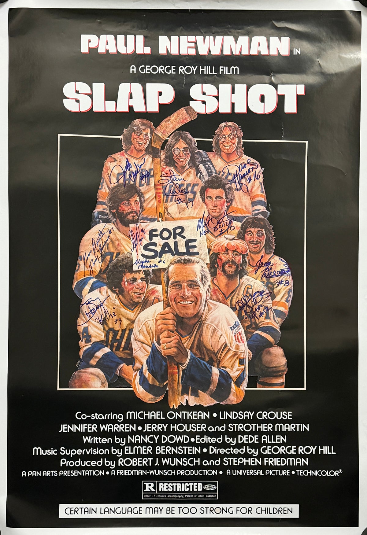 "Slap Shot" Movie 24x36 Poster Signed/Autographed by 10 Cast Members BAS 214872