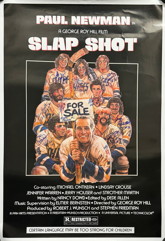 "Slap Shot" Movie 24x36 Poster Signed/Autographed by 10 Cast Members BAS 214872