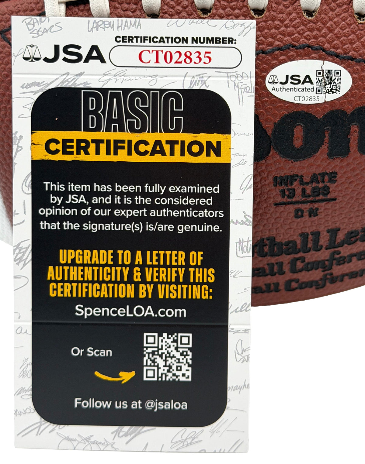 Eric Dickerson HOF LA Rams Autographed Official Wilson NFL Football JSA 214766