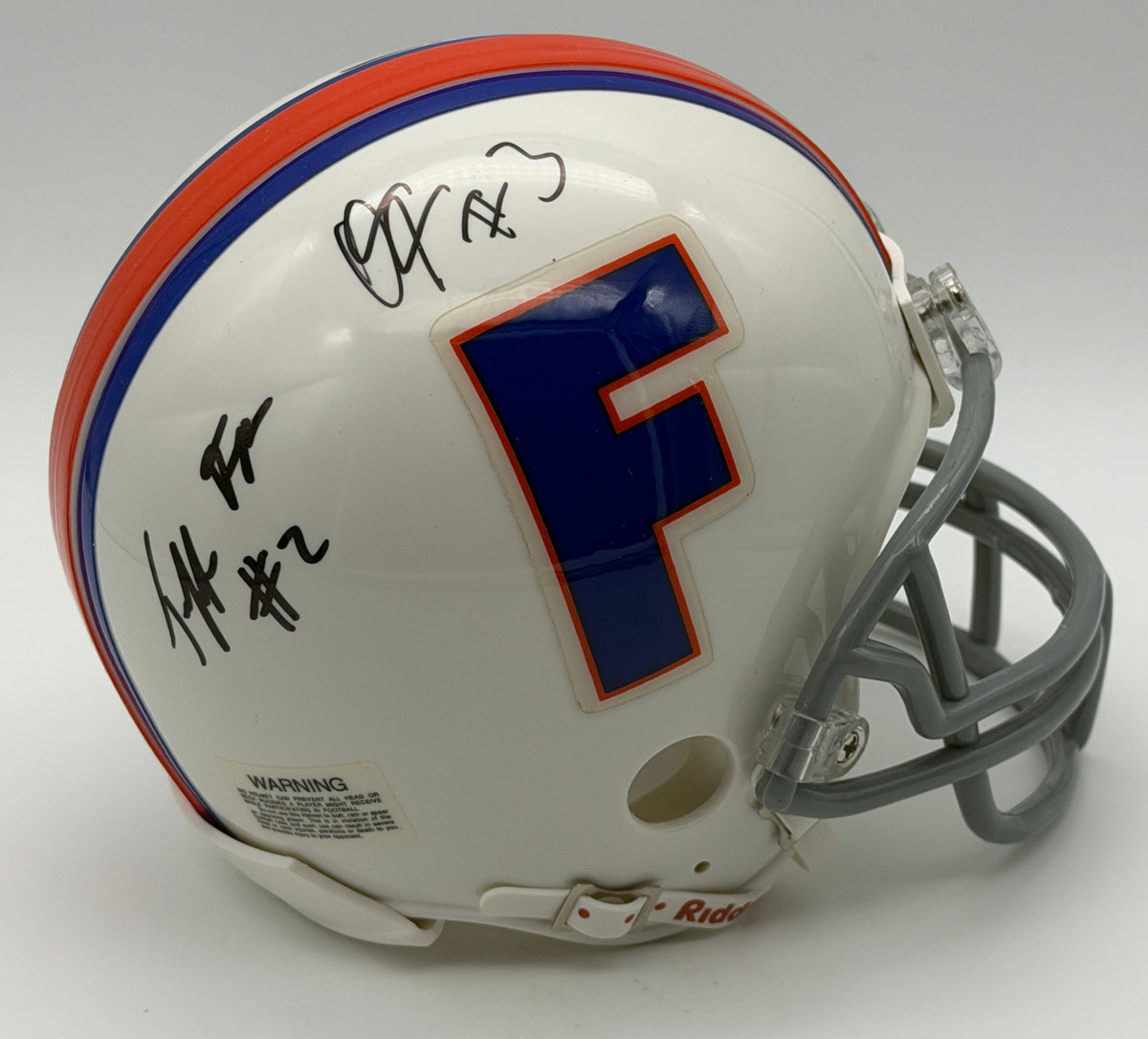 Tebow Rainey & Demps Signed/Autographed Mini Helmet Florida Gators JSA 214905