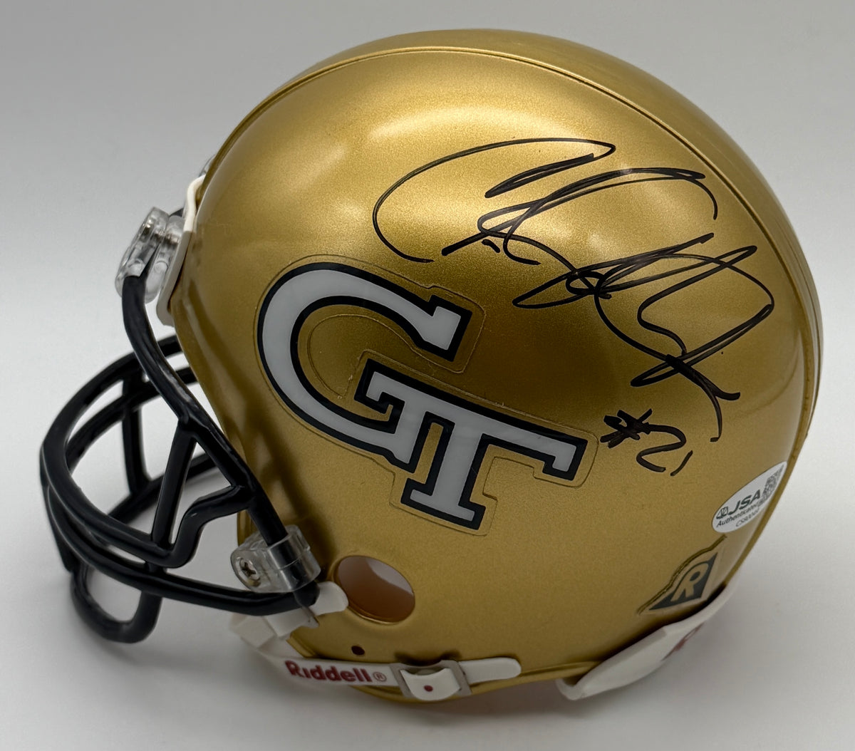 Calvin Johnson Signed/Autographed Mini Helmet Georgia Tech JSA 214913