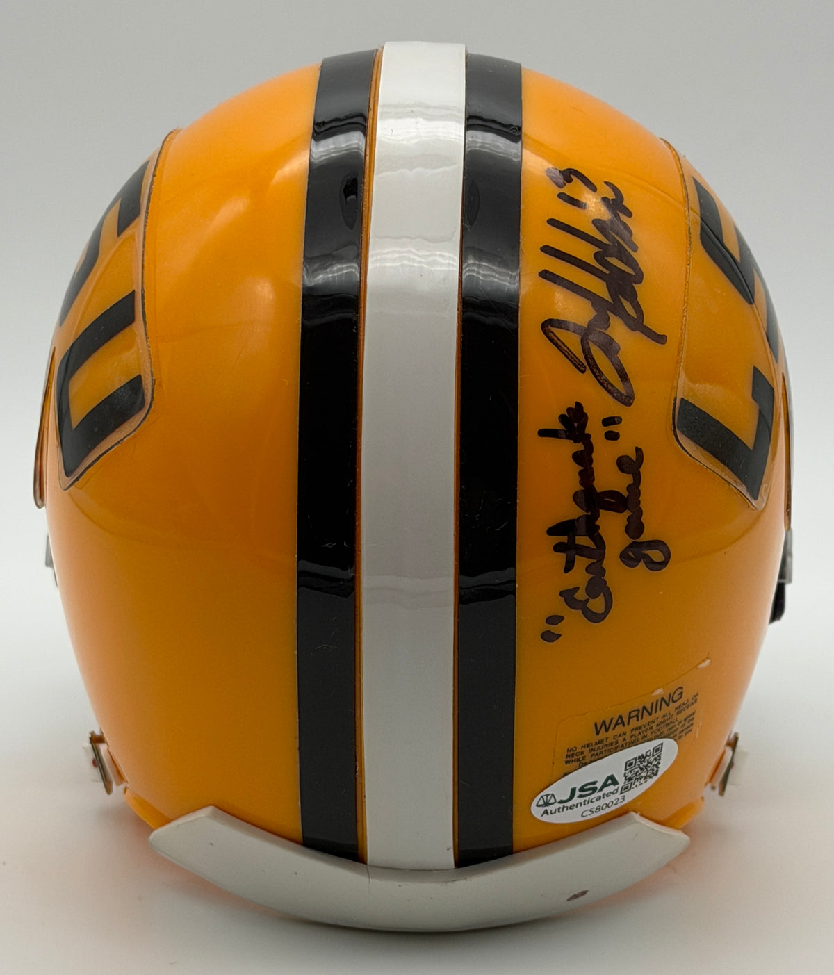 Tommy Hodson Signed/Autographed Mini Helmet LSU Tigers JSA 214917