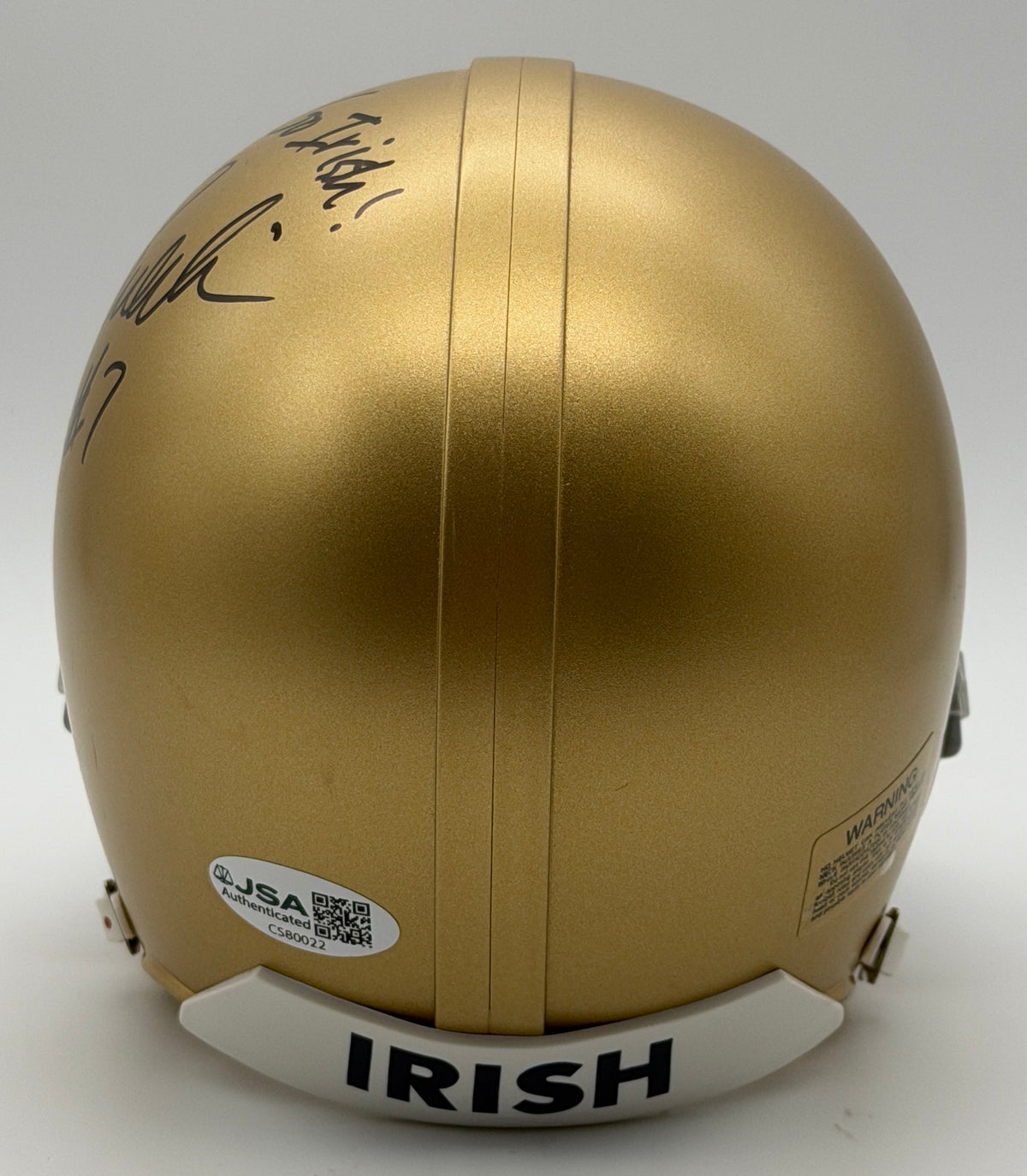 Steve Beuerlein Signed/Autographed Mini Helmet Notre Dame JSA 214918