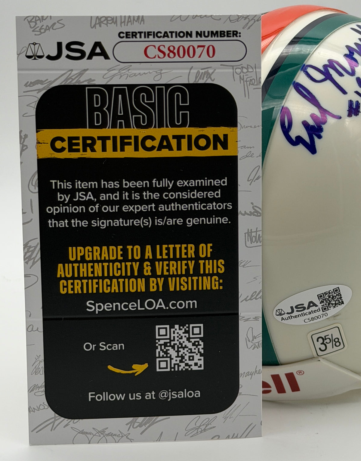Earl Morrall Signed/Autographed Mini Helmet Miami Dolphins JSA 214920
