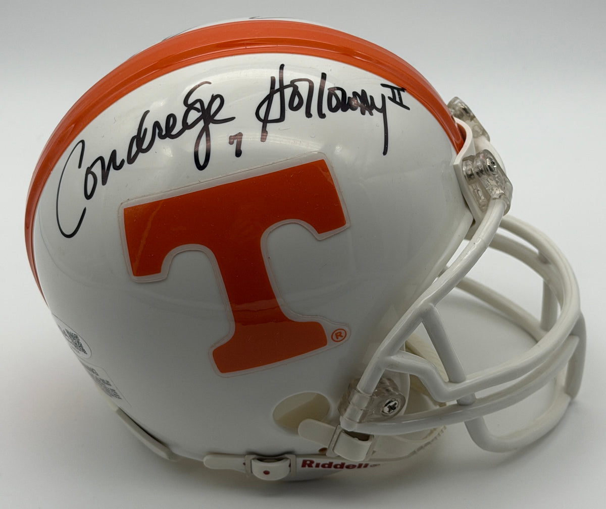 Condredge Holloway & Derek Dooley Signed Mini Helmet Tennessee JSA 214942