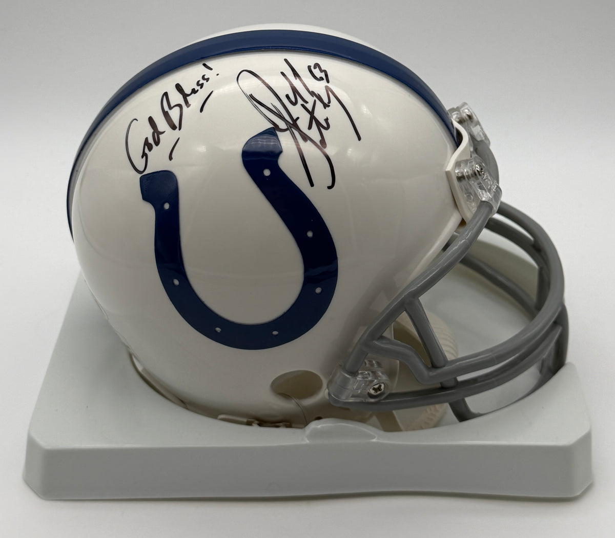 Jeff Saturday Signed/Autographed Mini Helmet Indianapolis Colts JSA 214959