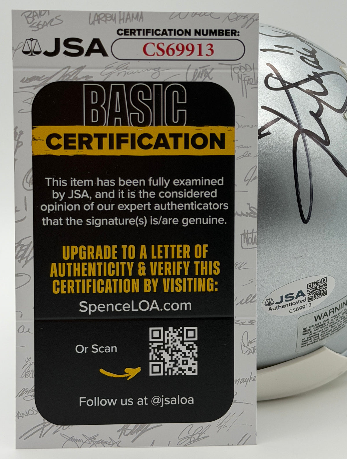 Ken Stabler HOF Signed/Autographed Mini Helmet Raiders JSA 214960
