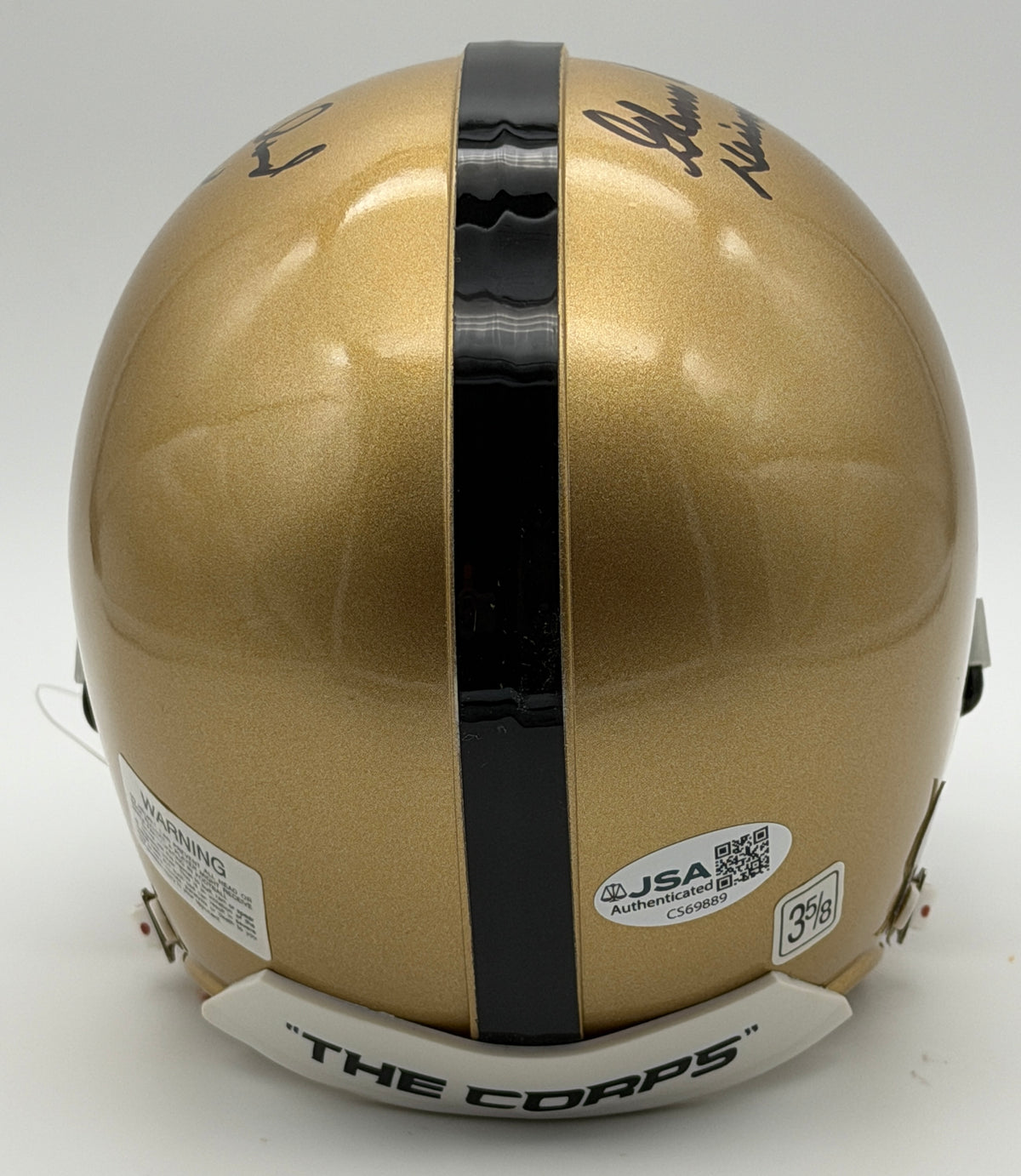 Doc Blanchard & Glenn Davis Signed Mini Helmet ARMY Heisman JSA 214963