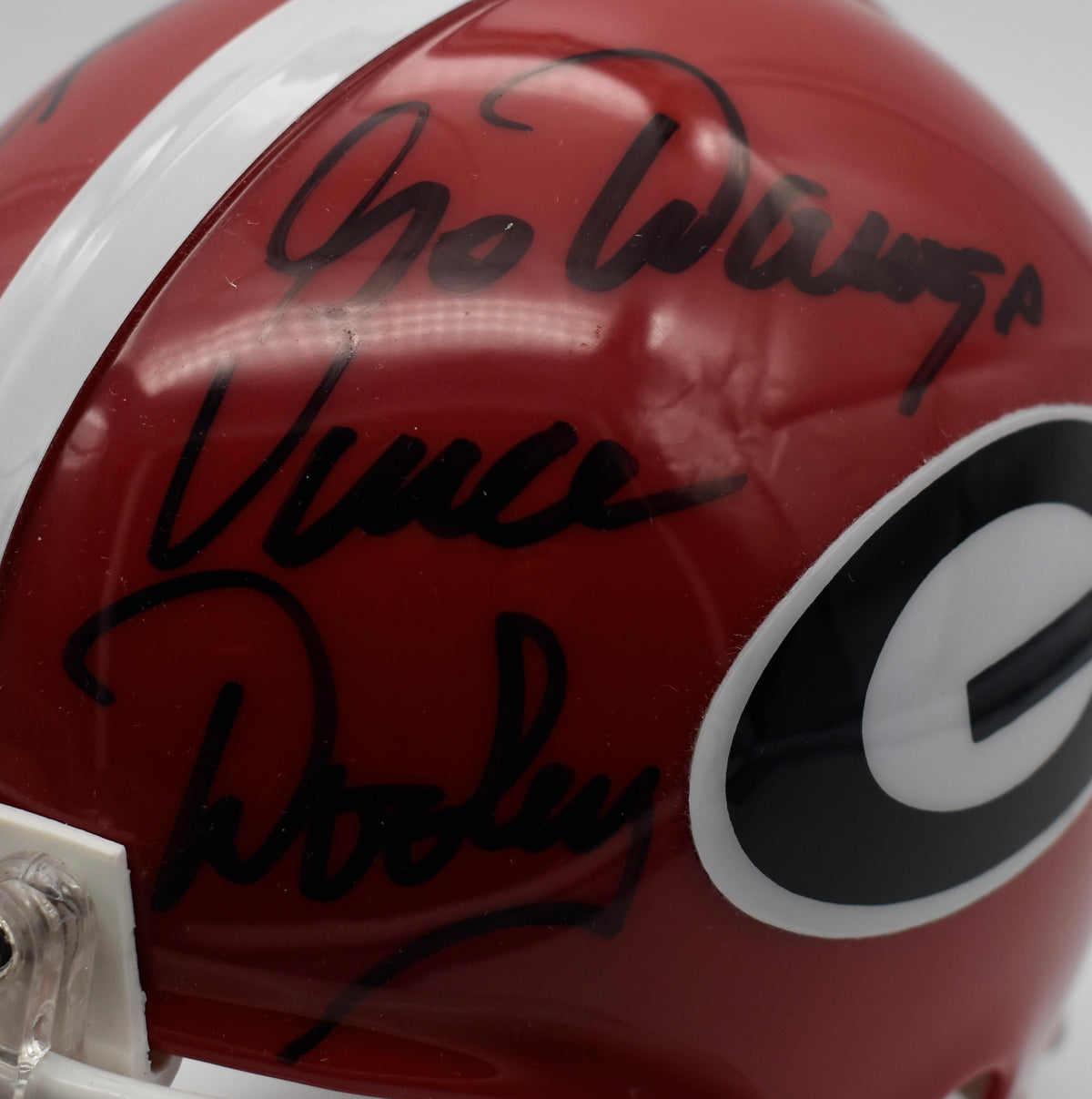 Vince Dooley/Hines Ward UGA Signed/Auto Mini Helmet JSA 212281