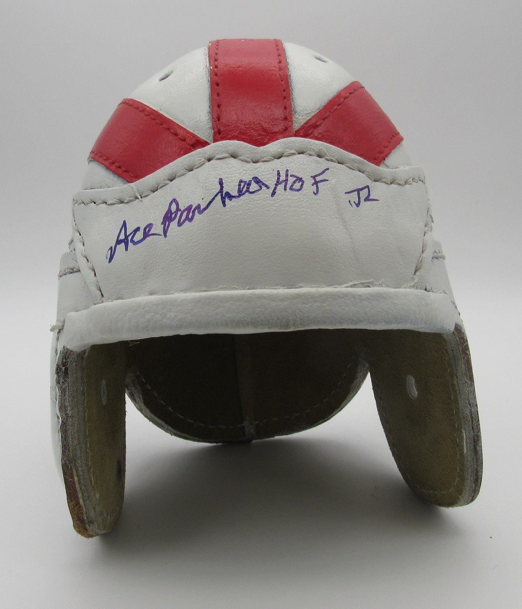 Ace Parker HOF Signed/Auto Leather Mini Helmet Brooklyn Dodgers JSA 214351