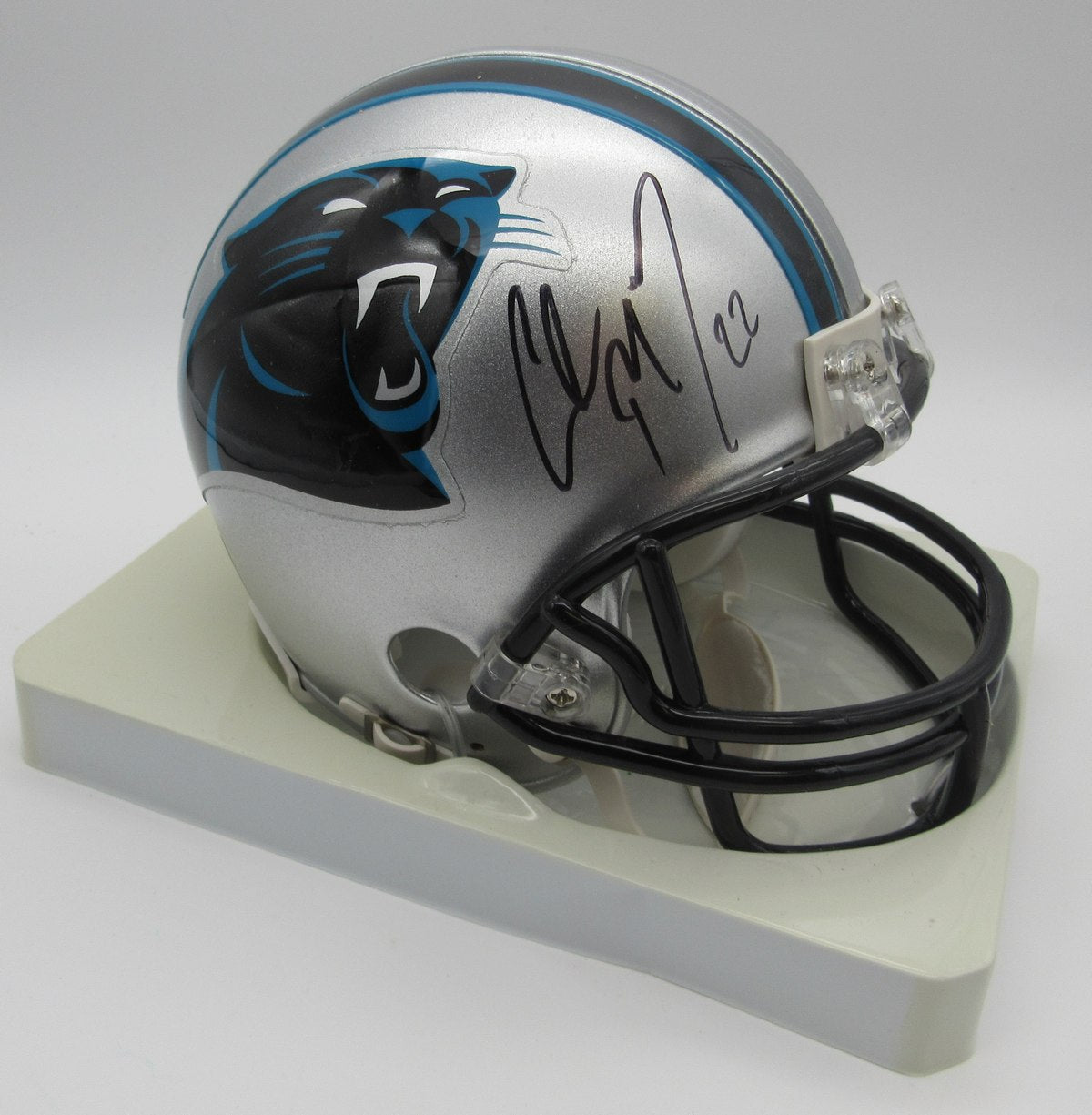 Christian McCaffrey Signed/Autographed Mini Helmet Panthers JSA 214360
