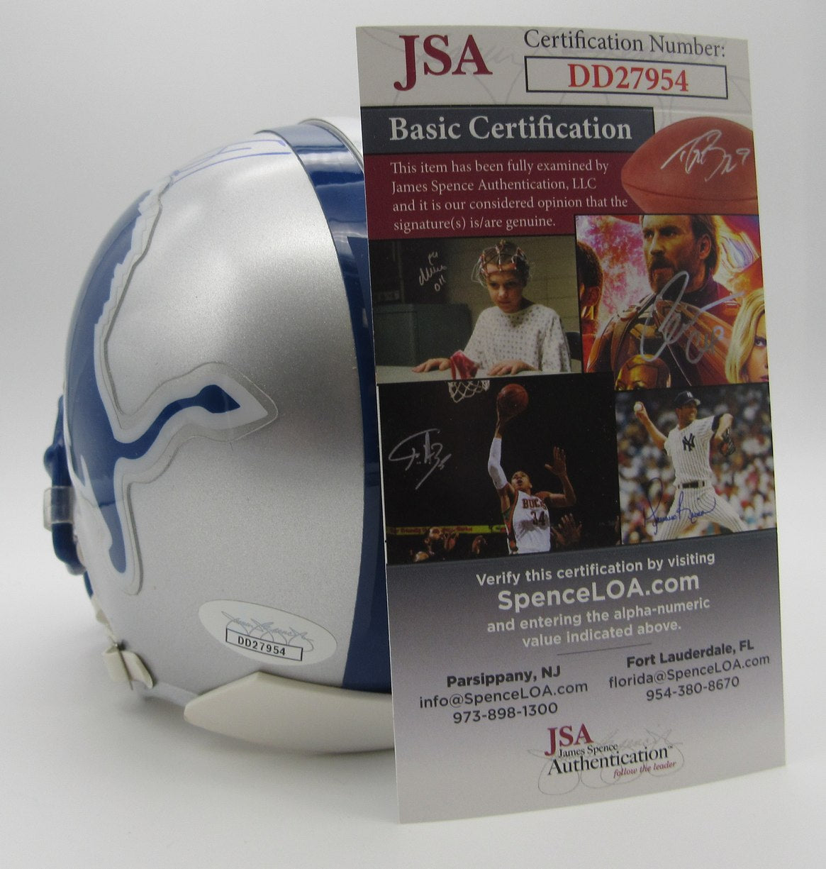 Calvin Johnson HOF Signed/Autographed Mini Helmet Detroit Lions JSA 214365