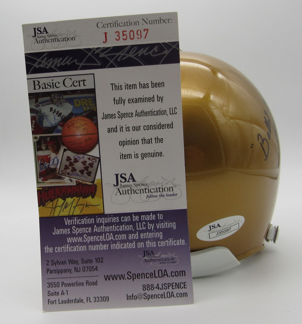 Bill Dudley HOF Signed/Autographed Mini Helmet Redskins JSA 214369