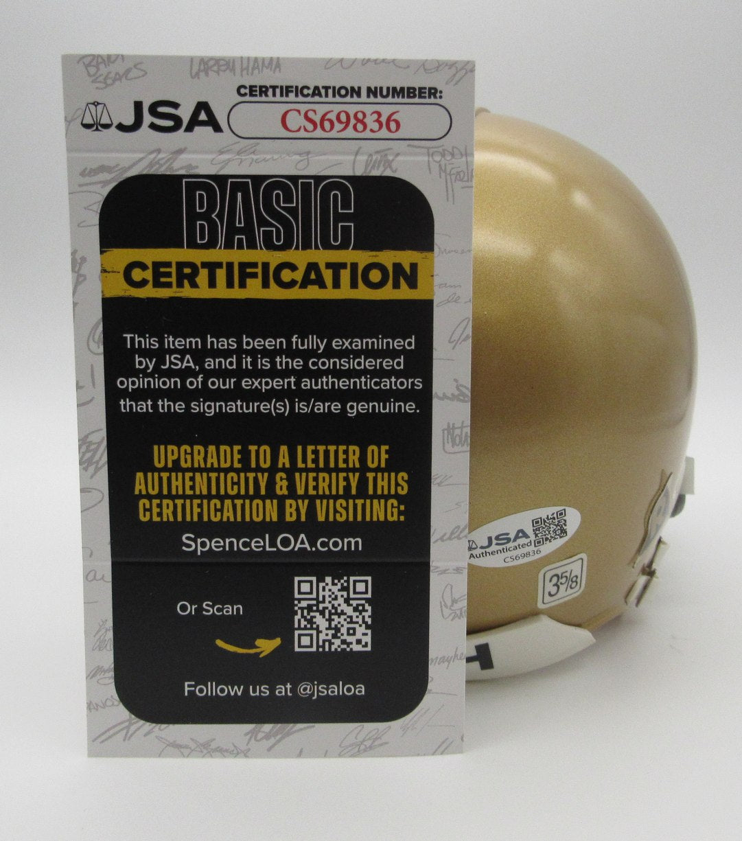 Lou Holtz Signed/Autographed Mini Helmet Notre Dame JSA 214385