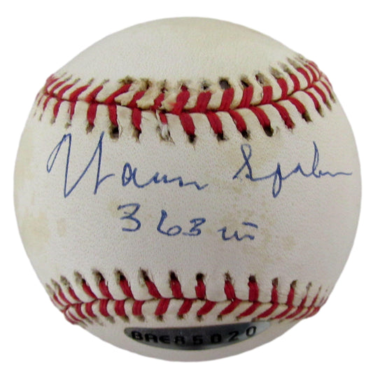 Warren Spahn HOF Signed/Inscribed ONL Baseball Braves Upper Deck 213273