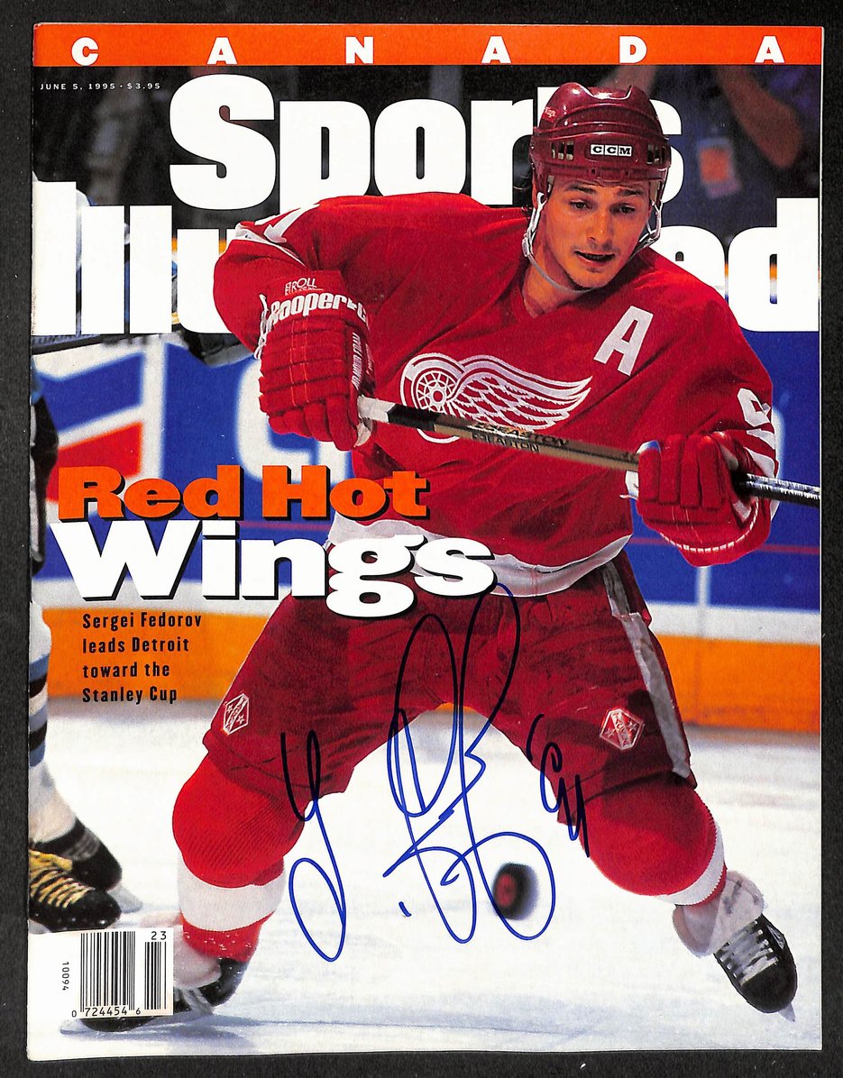 Sergei Fedorov HOF Signed 1995 Sports Illustrated Canada Magazine JSA 214985