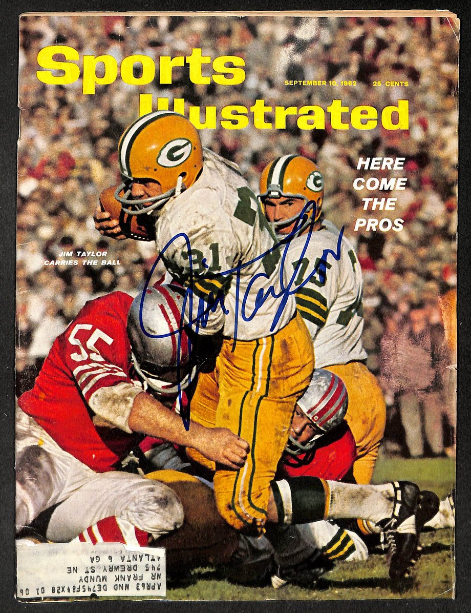 Jim Taylor HOF Signed/Autographed 1962 Sports Illustrated Magazine JSA 214989