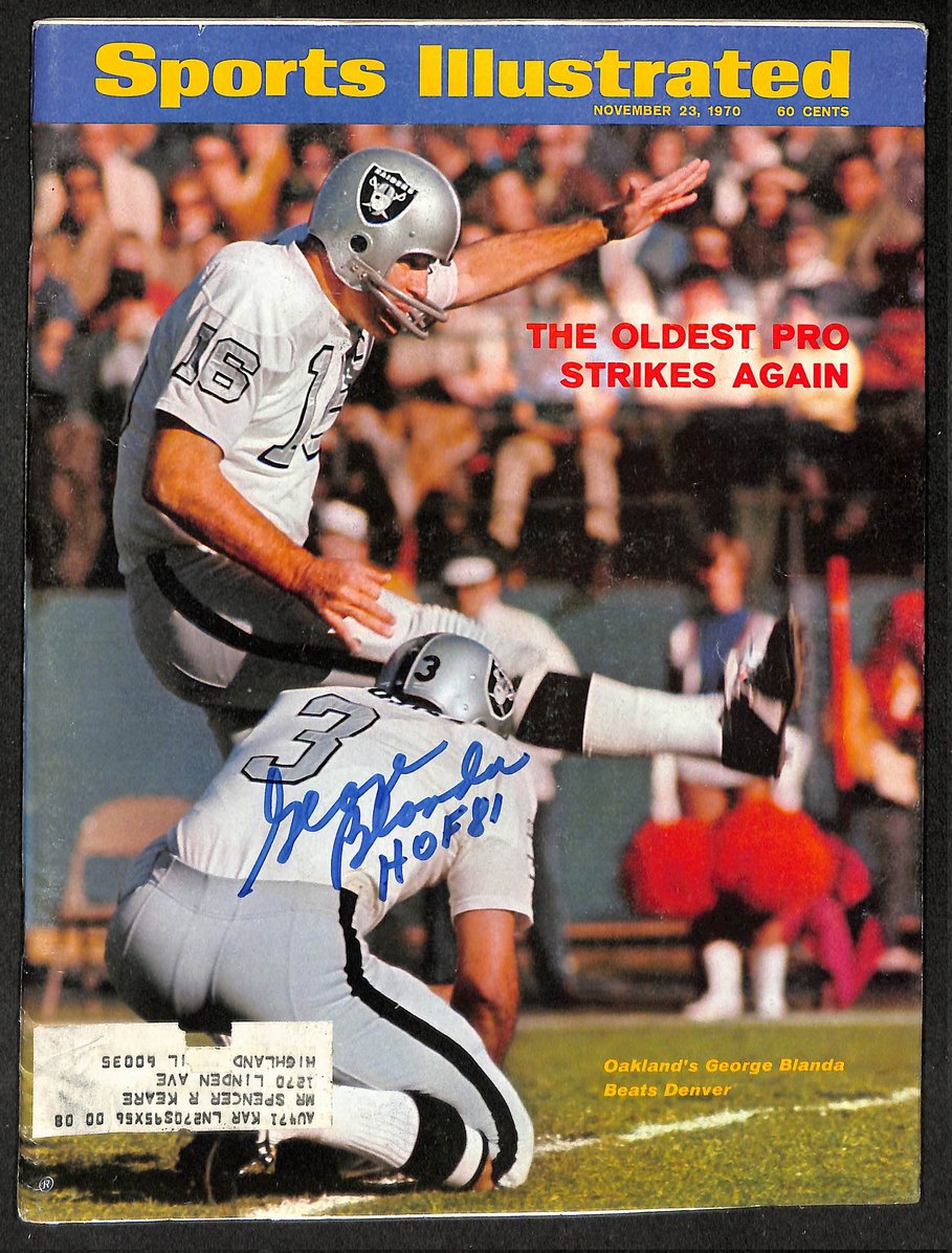 George Blanda HOF Signed/Autographed 1970 Sports Illustrated Magazine JSA 214991