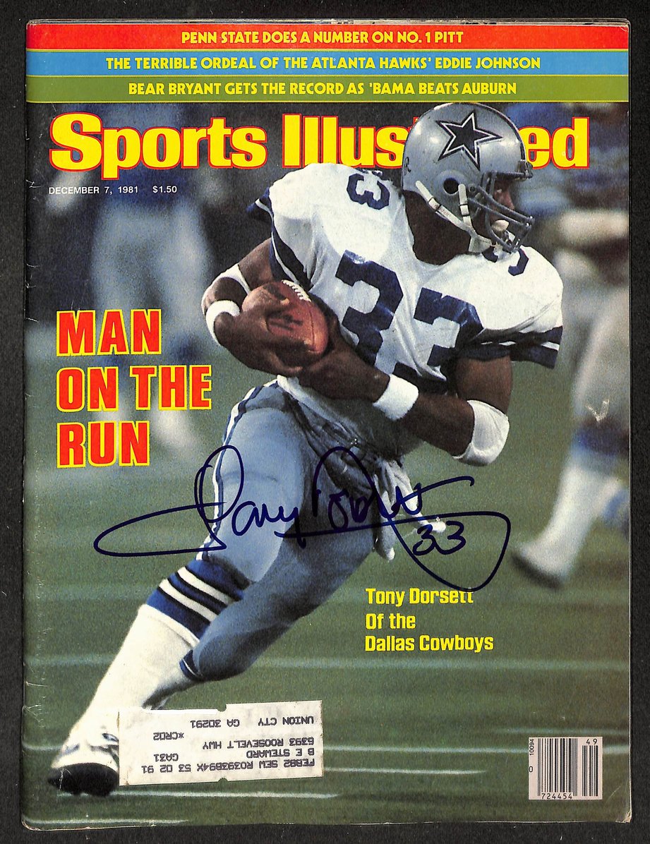 Tony Dorsett HOF Signed/Autographed 1981 Sports Illustrated Magazine JSA 215008