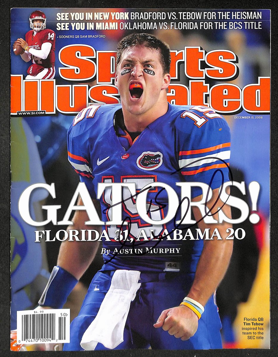 Tim Tebow Signed/Autographed 2008 Sports Illustrated Magazine JSA 215009