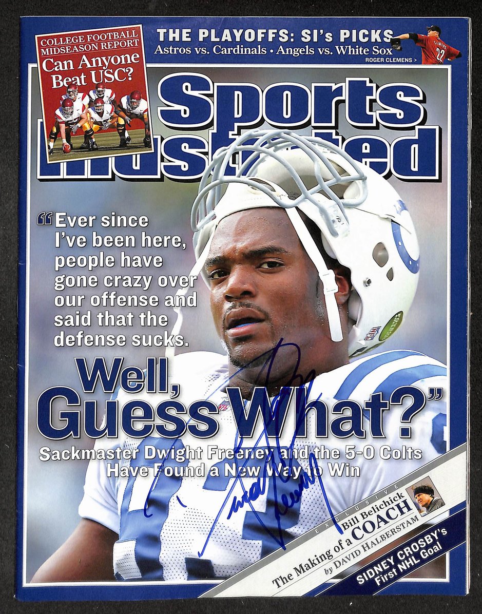 Dwight Freeney HOF Signed/Autographed 2005 Sports Illustrated Magazine JSA 215013