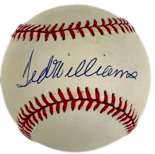 Ted Williams HOF Single Signed/Autographed OAL Baseball Red Sox Beckett 213293