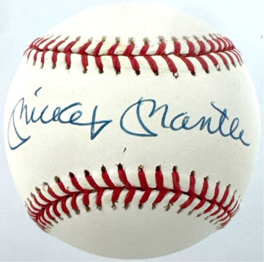 Mickey Mantle HOF Single Signed/Autographed OAL Baseball Yankees Beckett 213296