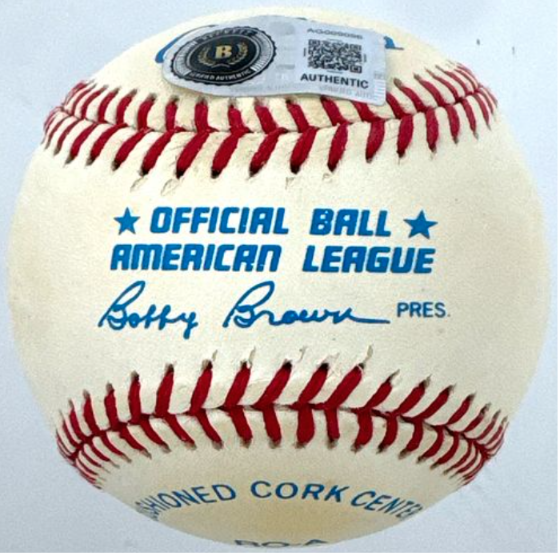 Mickey Mantle HOF Single Signed/Autographed OAL Baseball Yankees Beckett 213297