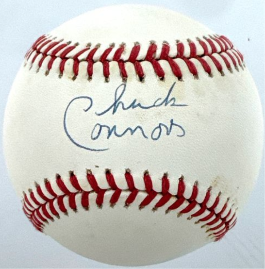 Chuck Connors Single Signed/Autographed ONL Baseball Cubs Beckett 213305