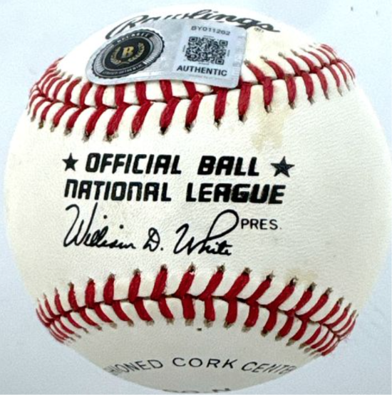 Chuck Connors Single Signed/Autographed ONL Baseball Cubs Beckett 213305