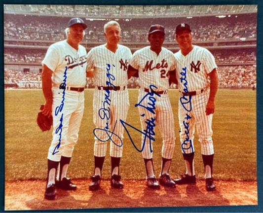 Mickey Mantle/Joe DiMaggio/Willie Mays/Duke Snider Signed 8x10 Photo JSA 213307