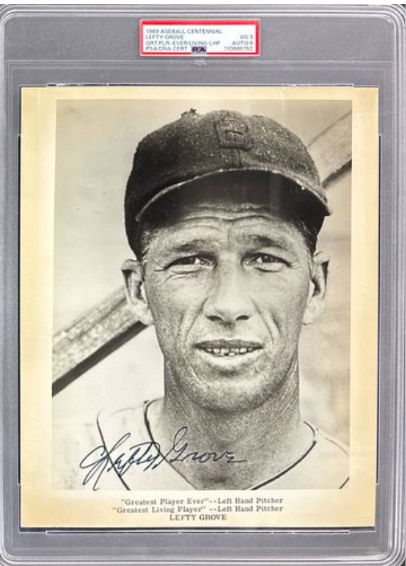 1969 Lefty Grove Signed/Autographed 8x10 Photo PSA/DNA (Auto Grade 8) 213311