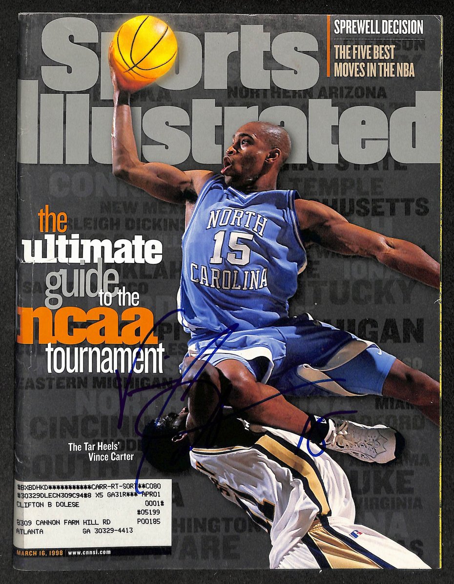 Vince Carter Signed 1998 Sports Illustrated 1st Cover Regional JSA 215018
