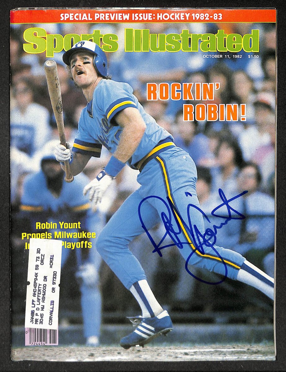 Robin Yount HOF Signed/Autographed 1982 Sports Illustrated No Staples JSA 215024