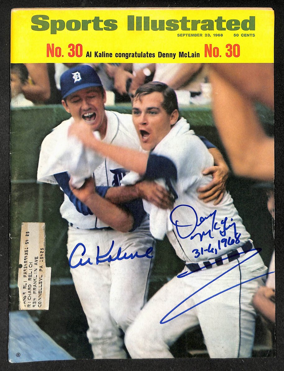 Al Kaline & Denny McLain HOF Signed 1968 Sports Illustrated Magazine JSA 215025