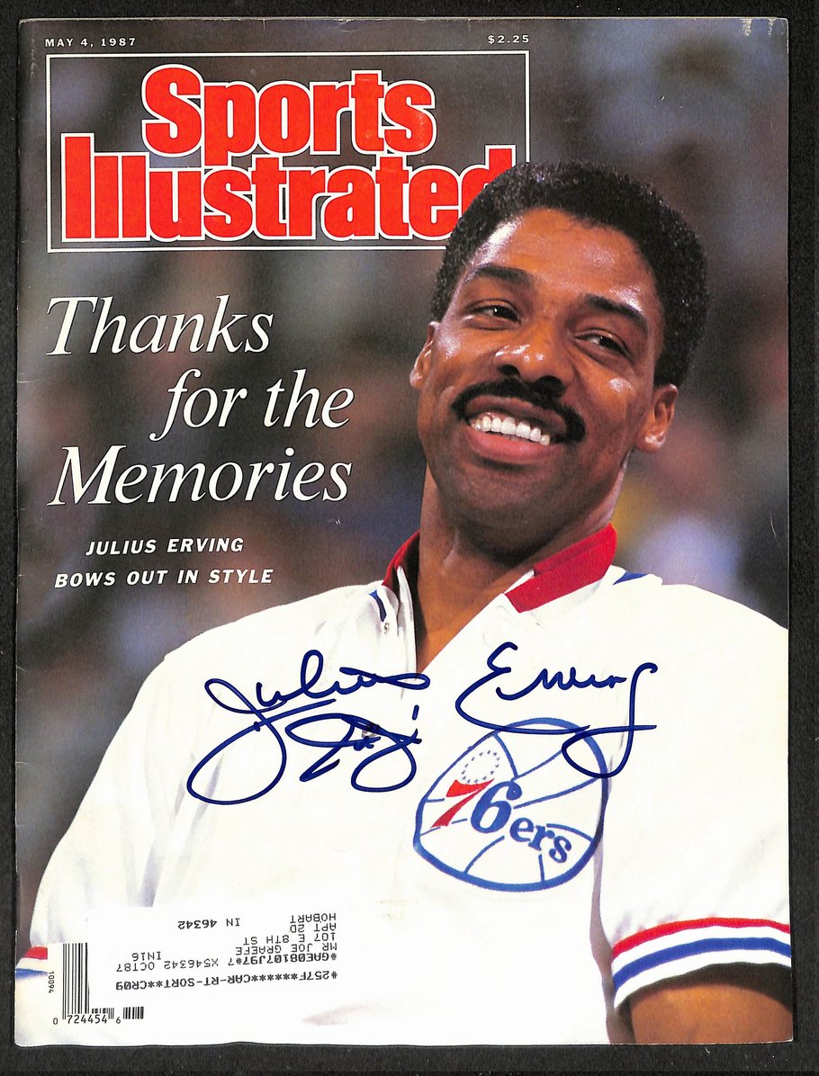 Julius Erving HOF Signed/Autographed 1987 Sports Illustrated Magazine JSA 215029