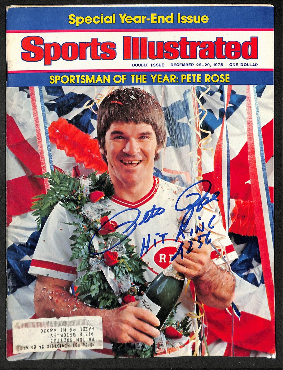 Pete Rose Signed/Autographed 1975 Sports Illustrated Magazine JSA 215041