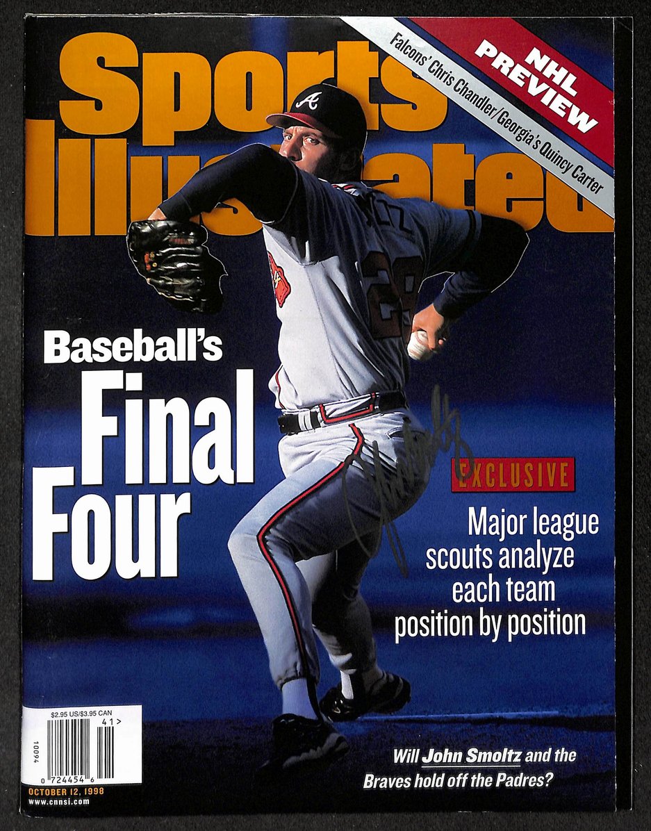 John Smoltz HOF Signed/Autographed 1998 Sports Illustrated Magazine JSA 215043