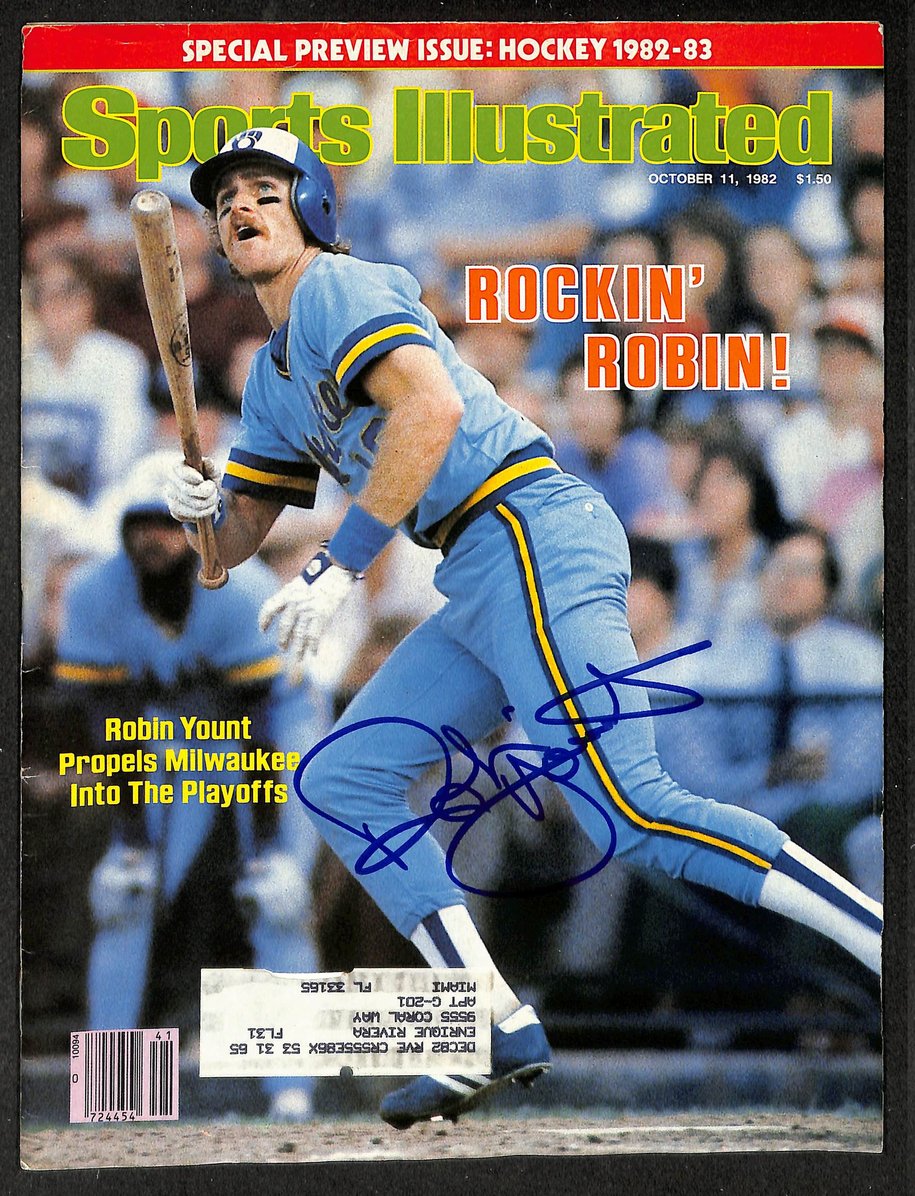 Robin Yount HOF Signed/Autographed 1982 Sports Illustrated Magazine JSA 215044