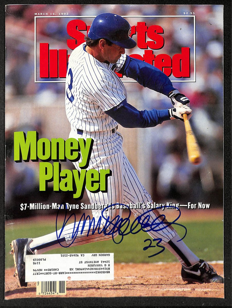 Ryne Sandberg HOF Signed/Autographed 1992 Sports Illustrated Magazine JSA 215052