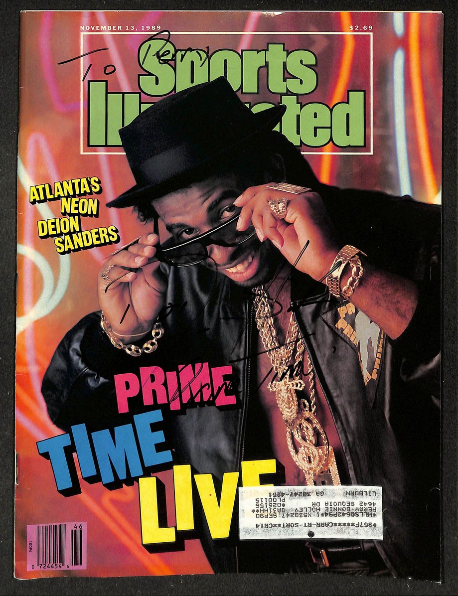 Deion Sanders HOF Signed/Autographed 1989 Sports Illustrated Magazine JSA 215066