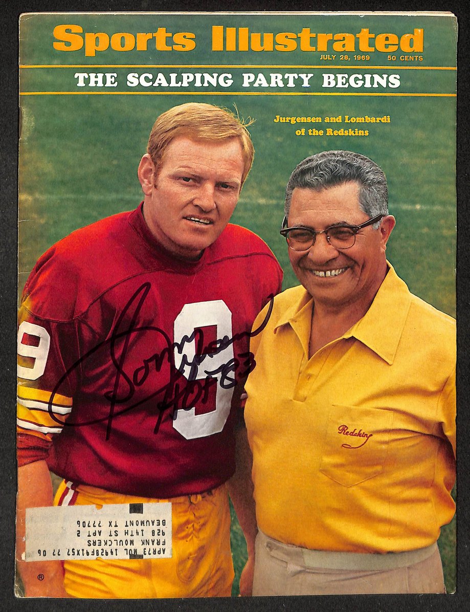 Sonny Jurgensen HOF Signed 1969 Sports Illustrated Magazine JSA 215070