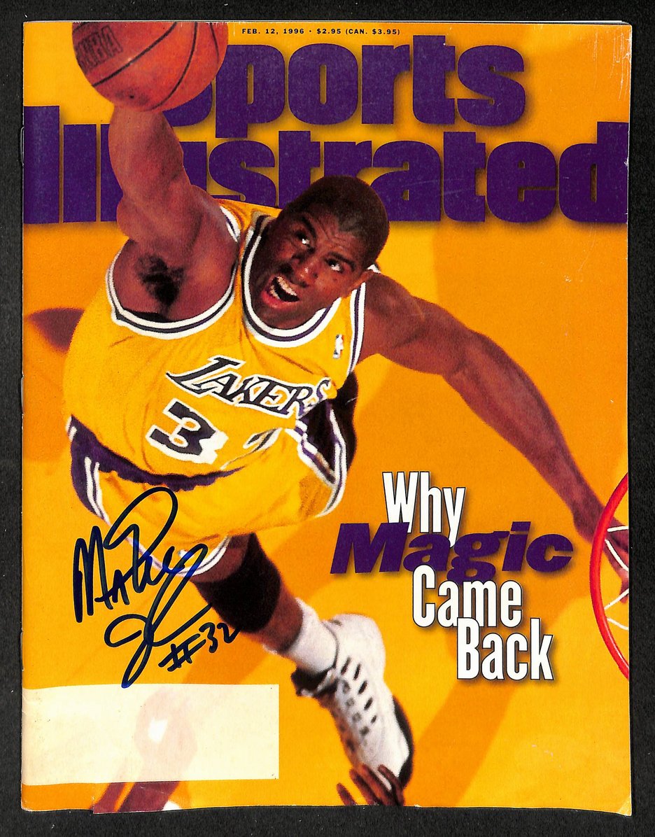 Magic Johnson HOF Signed/Autographed 1996 Sports Illustrated Magazine JSA 215078