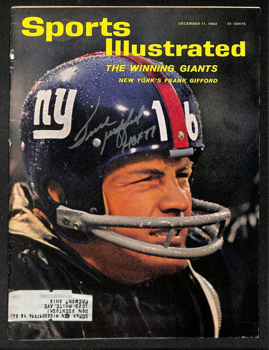 Frank Gifford HOF Signed/Autographed 1962 Sports Illustrated Magazine JSA 215081