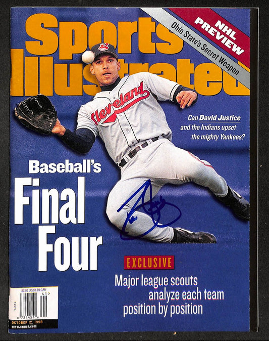 David Justice Signed/Autographed 1998 Sports Illustrated No Label JSA 215086
