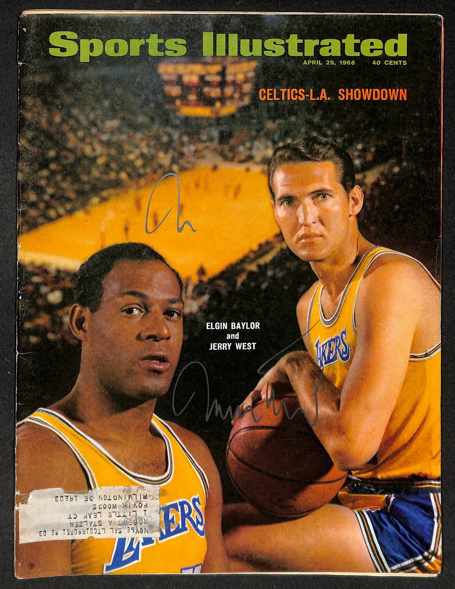 Jerry West & Elgin Baylor HOF Signed 1968 Sports Illustrated Magazine JSA 215087